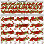 Custom White Fire Red Black-Neon Green Valentine's Day Love Heart Authentic Baseball Jersey