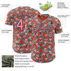 Custom Orange Medium Pink-Black Valentine's Day Love Heart Authentic Baseball Jersey