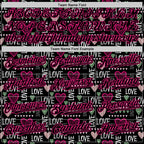 Custom Black Hot Pink Valentine's Day Love Heart Authentic Baseball Jersey