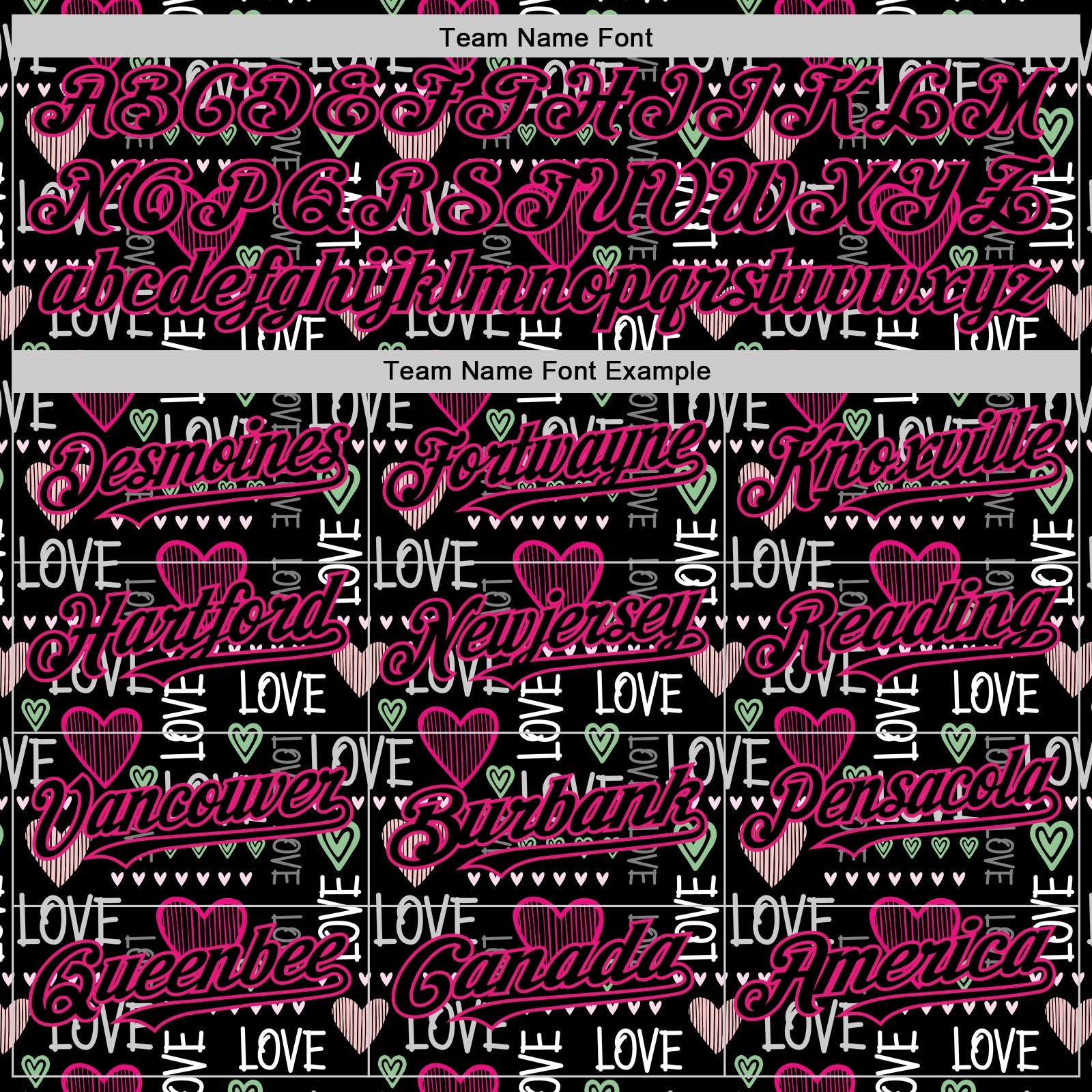 Custom Black Hot Pink Valentine's Day Love Heart Authentic Baseball Jersey