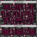 Custom Black Hot Pink Valentine's Day Love Heart Authentic Baseball Jersey