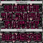 Custom Black Hot Pink Valentine's Day Love Heart Authentic Baseball Jersey