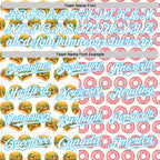 Custom White Sky Blue Valentine's Day Donut Meets Hamburger Authentic Baseball Jersey