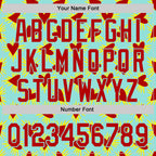 Custom Ice Blue Red Valentine's Day Love Heart Authentic Baseball Jersey