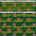 Custom Green Yellow Valentine's Day Love Heart Authentic Baseball Jersey