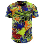 Custom Black Light Yellow Valentine's Day Arrow Pride Month Love Is Love Authentic Baseball Jersey