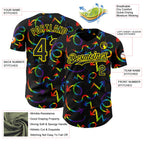 Custom Black Light Yellow Valentine's Day Arrow Pride Month Love Is Love Authentic Baseball Jersey