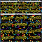 Custom Black Light Yellow Valentine's Day Arrow Pride Month Love Is Love Authentic Baseball Jersey