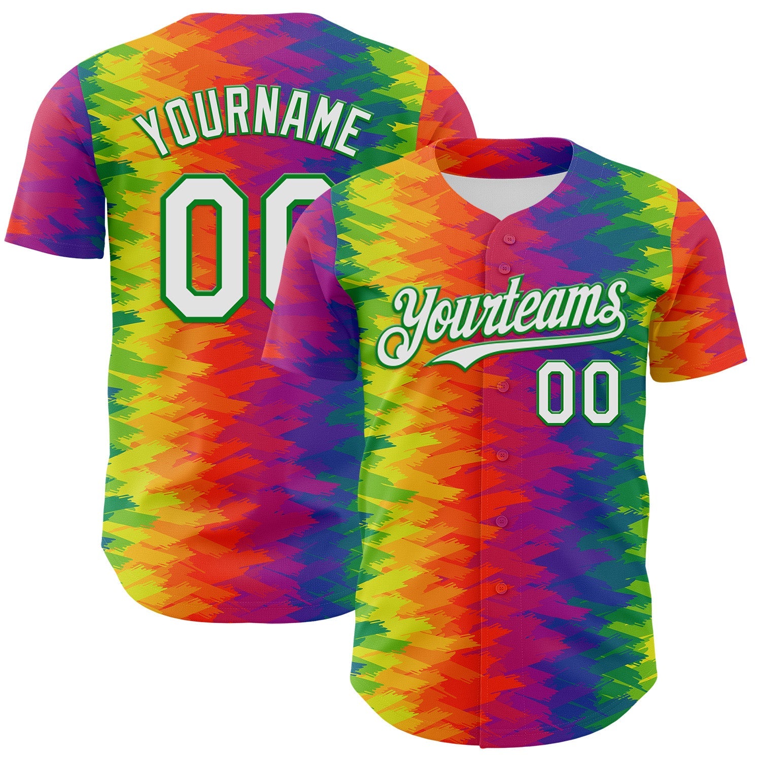 Custom Black Light Yellow Valentine's Day Arrow Pride Month Love Is Love Authentic Baseball Jersey
