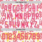 Custom Light Pink Neon Pink Yellow-White Valentine's Day Love Heart Authentic Baseball Jersey