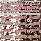 Custom Brown Light Pink-Cream Valentine's Day Bagel Meets Coffee Authentic Baseball Jersey