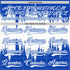 Custom Thunder Blue White 3D Pattern Abstract Splatter Paint Hockey Lace Neck Jersey