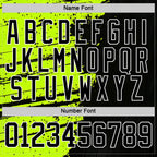 Custom Black Green-White 3D Pattern Abstract Splatter Paint Hockey Lace Neck Jersey