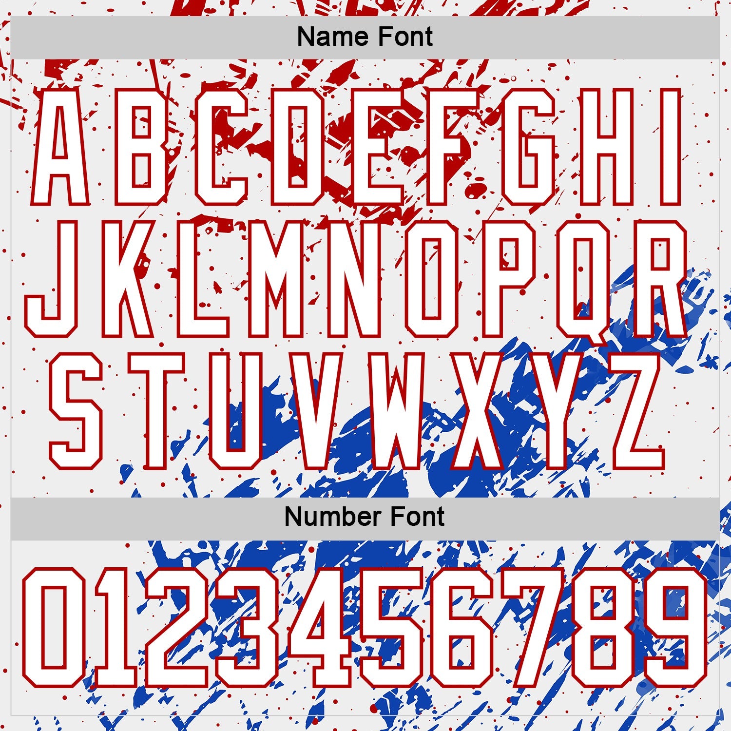 Custom White Red-Thunder Blue 3D Pattern Abstract Splatter Paint Hockey Lace Neck Jersey