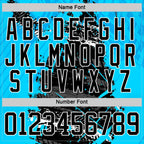 Custom Blue Black-White 3D Pattern Abstract Splatter Paint Grunge Hockey Lace Neck Jersey