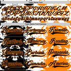 Custom Bay Orange Black-White 3D Pattern Abstract Splatter Paint Hockey Lace Neck Jersey