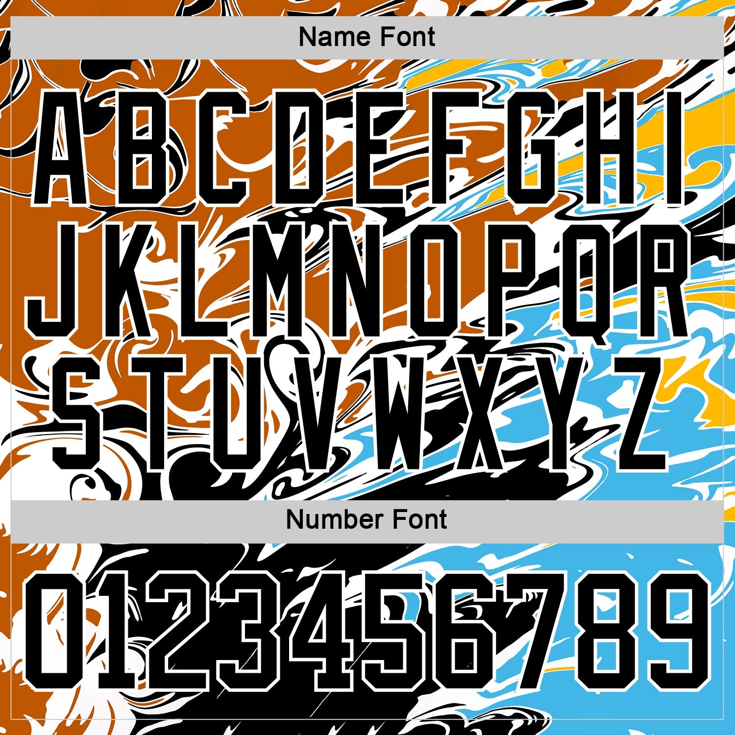 Custom Texas Orange Black Blue Yellow-White 3D Pattern Abstract Splatter Paint Hockey Lace Neck Jersey