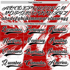 Custom White Black-Red 3D Pattern Abstract Splatter Paint Hockey Lace Neck Jersey