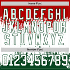 Custom Red White-Green 3D Pattern Abstract Splatter Paint Mexico Christmas Hockey Lace Neck Jersey