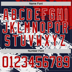 Custom Navy Red-White 3D Pattern Abstract Splatter Paint Hockey Lace Neck Jersey