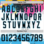 Custom White Black Sky Blue Pink-Gold 3D Pattern Abstract Splatter Paint Hockey Lace Neck Jersey