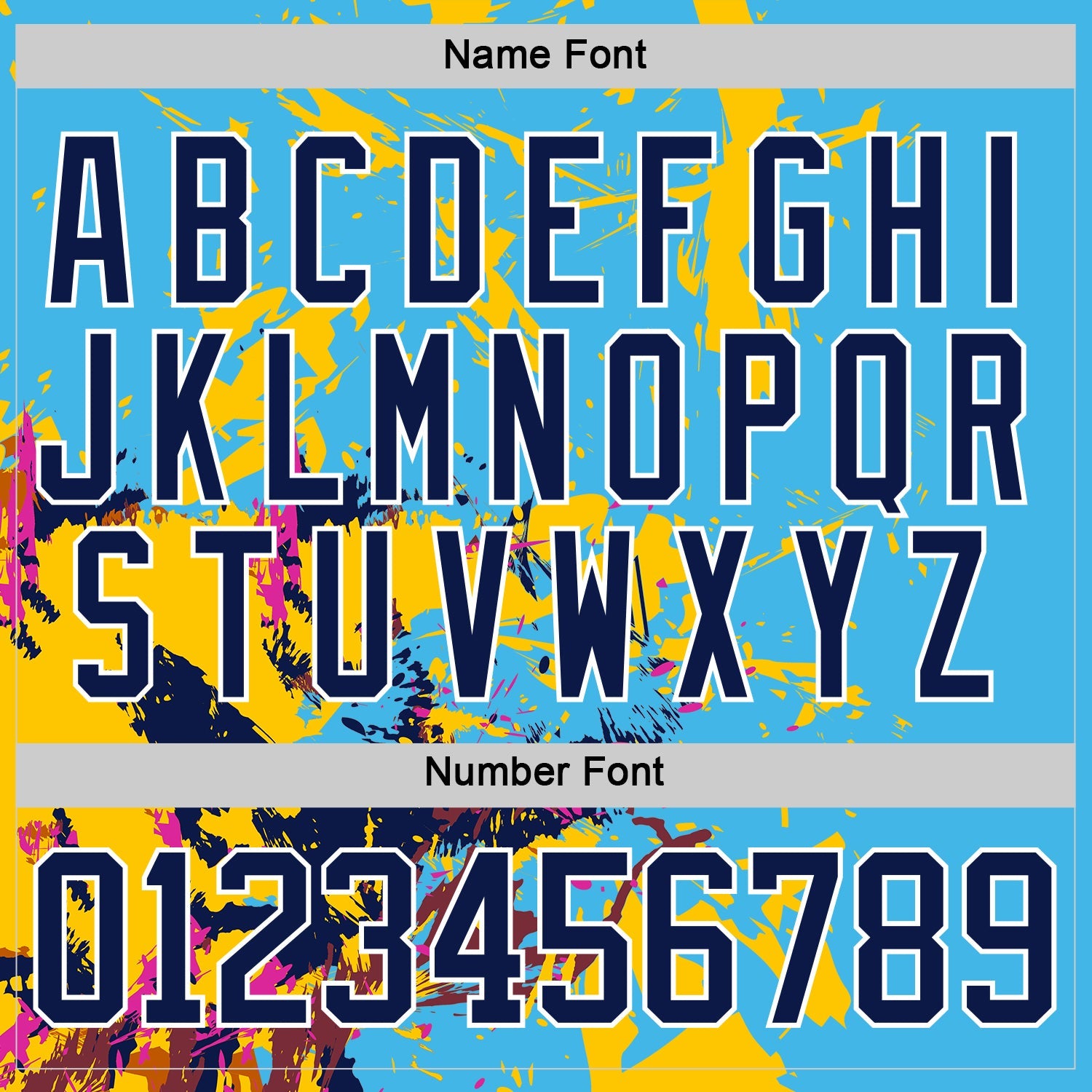 Custom Sky Blue Navy Yellow Red-White 3D Pattern Abstract Splatter Paint Hockey Lace Neck Jersey