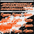 Custom Black Orange-White 3D Pattern Abstract Splatter Paint Hockey Lace Neck Jersey