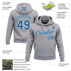 Custom Stitched Gray Blue-White 3D Pattern Design Baseball Game Day Detroit Inspired Sports Pullover Sweatshirt Hoodie