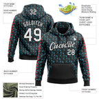 Custom Stitched Black White Panther Blue-Red 3D Pattern Design Baseball Game Day Carolina Inspired Sports Pullover Sweatshirt Hoodie