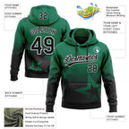 Custom Stitched Kelly Green Black-White 3D Gradient Style Twinkle Star Sports Pullover Sweatshirt Hoodie