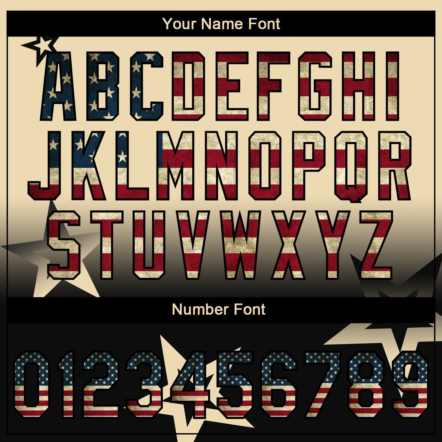 Custom Stitched Cream Vintage USA Flag-Black 3D Gradient Style Twinkle Star Sports Pullover Sweatshirt Hoodie