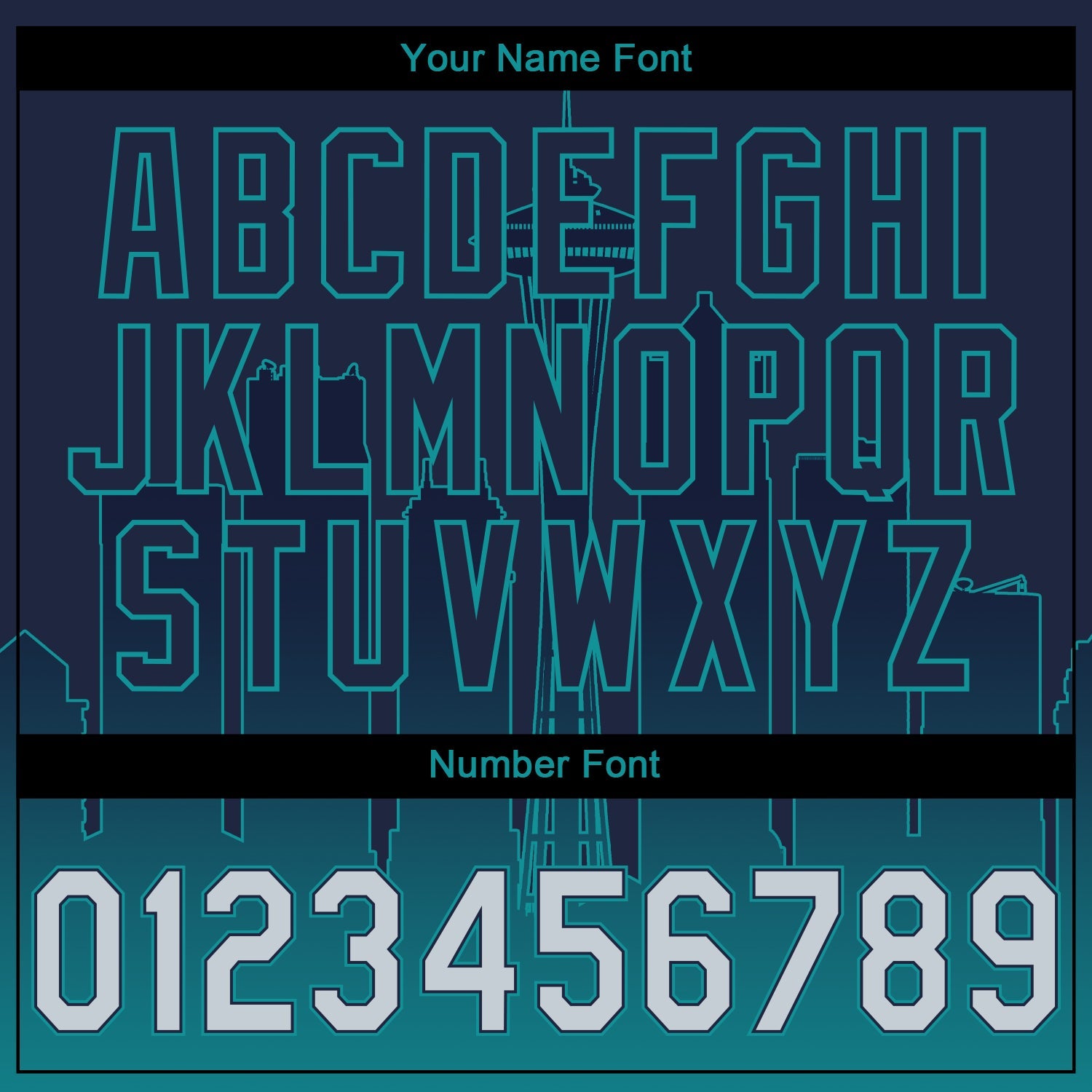 Custom Stitched Navy Gray-Teal 3D Gradient Fashion Seattle City Edition Sports Pullover Sweatshirt Hoodie