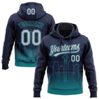 Custom Stitched Navy Gray-Teal 3D Gradient Fashion Seattle City Edition Sports Pullover Sweatshirt Hoodie
