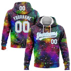 Custom Stitched Black White-Light Blue 3D Pattern Design Galactic Sports Pullover Sweatshirt Hoodie