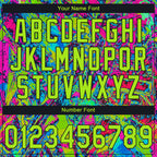 Custom Stitched Graffiti Pattern Neon Green-Black 3D Abstract Splatter Sports Pullover Sweatshirt Hoodie