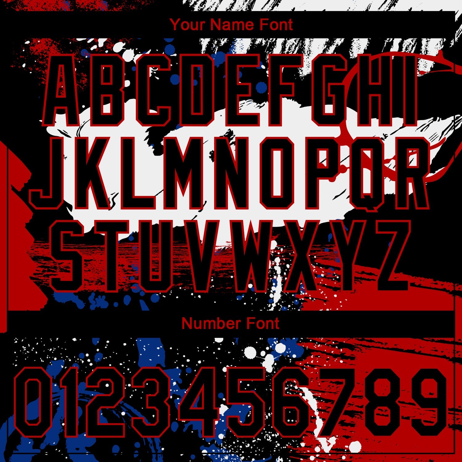 Custom Stitched Graffiti Pattern Black-Red 3D Abstract Splatter Sports Pullover Sweatshirt Hoodie