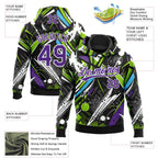 Custom Stitched Graffiti Pattern Purple-White 3D Abstract Splatter Sports Pullover Sweatshirt Hoodie