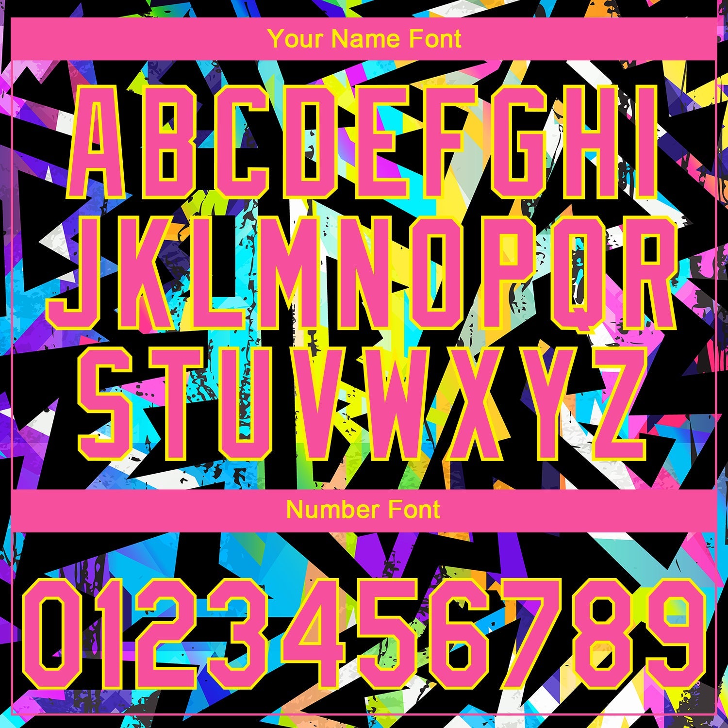 Custom Stitched Graffiti Pattern Pink-Lakes Blue 3D Abstract Geometric Sports Pullover Sweatshirt Hoodie