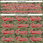 Custom Camo Red Royal-White American Flag Camouflage Hockey Lace Neck Jersey