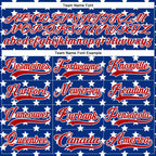 Custom White Red-Royal American Flag Hockey Lace Neck Jersey