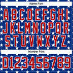 Custom White Red-Royal American Flag Hockey Lace Neck Jersey