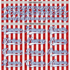 Custom White Red-Royal American Flag Hockey Lace Neck Jersey