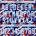 Custom Royal White-Red American Flag Hockey Lace Neck Jersey