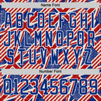 Custom Royal Red Cream-White American Flag Grunge Hockey Lace Neck Jersey