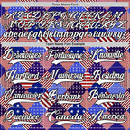 Custom White Royal Red-Black American Flag Hockey Lace Neck Jersey