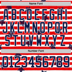 Custom White Navy Red-White American Flag Hockey Lace Neck Jersey