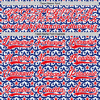 Custom Royal Fire Red-White American Flag Hockey Lace Neck Jersey
