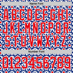 Custom Royal Fire Red-White American Flag Hockey Lace Neck Jersey