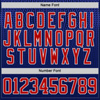 Custom Navy Red Royal-White American Flag Hockey Lace Neck Jersey