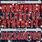 Custom Black Red-White American Flag Hockey Lace Neck Jersey